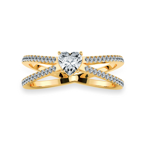 70-Pointer Heart Cut Solitaire Diamond Split Shank 18K Yellow Gold Ring JL AU 1173Y-B   Jewelove.US