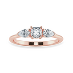 Load image into Gallery viewer, 0.50cts. Cushion Cut Solitaire with Pear Cut Diamond Accents 18K Rose Gold Ring JL AU 1203R-A   Jewelove.US
