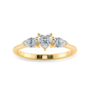 0.50cts. Heart Cut Solitaire with Pear Cut Diamond Accents 18K Yellow Gold Ring JL AU 1205Y-A   Jewelove.US