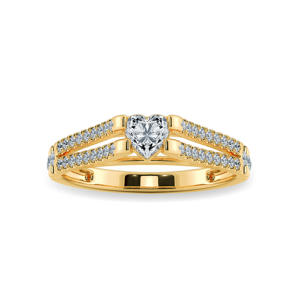 0.70cts. Heart Cut Solitaire Diamond Split Shank 18K Yellow Gold Ring JL AU 1181Y-B   Jewelove.US