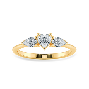 0.30cts. Heart Cut Solitaire with Pear Cut Diamond Accents 18K Yellow Gold Ring JL AU 1205Y   Jewelove.US