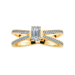 Load image into Gallery viewer, 0.50cts. Emerald Cut Solitaire Diamond Split Shank 18K Yellow Gold Ring JL AU 1172Y-A   Jewelove.US
