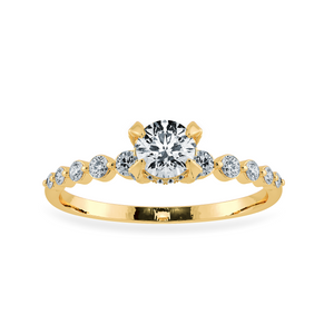 0.20cts. Solitaire Diamond Accents 18K Yellow Gold Ring JL AU 1202Y-C   Jewelove.US