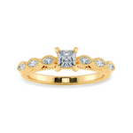 Load image into Gallery viewer, 0.30cts. Princess Cut Solitaire with Marquise Cut Diamond Accents 18K Yellow Gold Ring JL AU 2012Y   Jewelove.US
