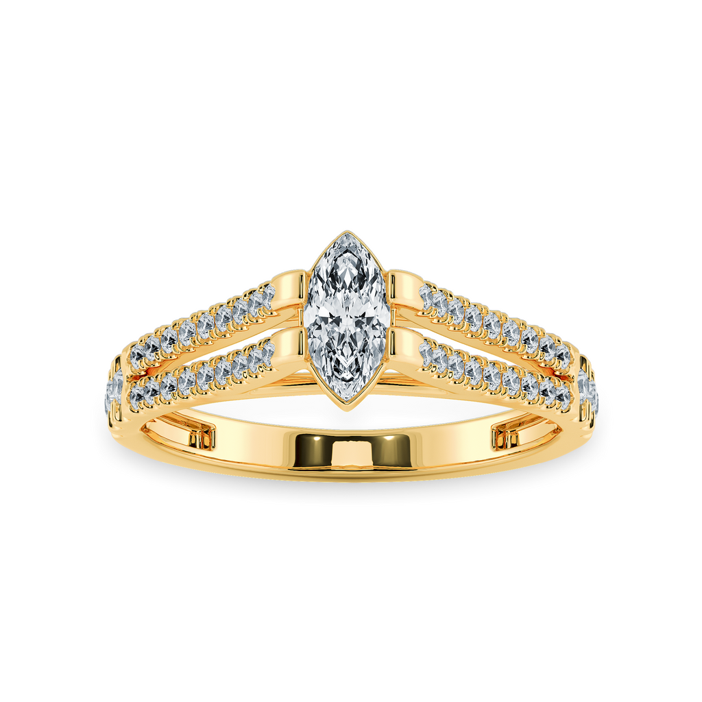 50-Pointer Marquise Cut Solitaire Diamond Split Shank 18K Yellow Gold Ring JL AU 1184Y-A   Jewelove.US