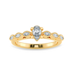 Load image into Gallery viewer, 0.70cts. Pear Cut Solitaire with Marquise Cut Diamond Shank 18K Yellow Gold Ring JL AU 2018Y-B   Jewelove.US
