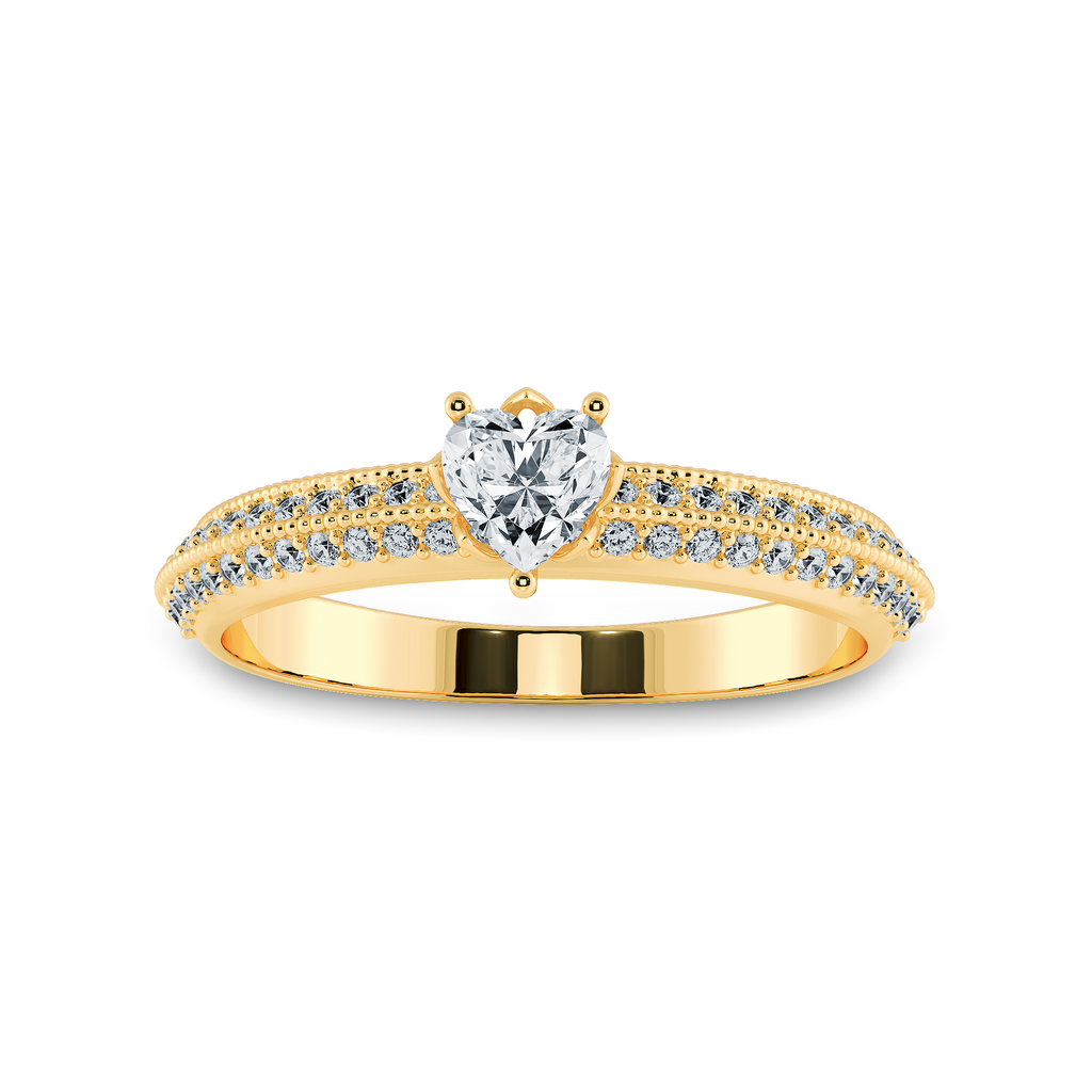 0.50cts. Heart Cut Solitaire Diamond Split Shank 18K Yellow Gold Ring JL AU 1189Y-A   Jewelove.US