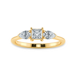 Load image into Gallery viewer, 0.30cts. Princess Cut Solitaire with Pear Cut Diamond Accents 18K Yellow Gold Ring JL AU 2021Y   Jewelove.US
