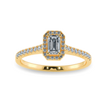 Load image into Gallery viewer, 0.30cts. Emerald Cut Solitaire Halo Diamond Shank 18K Yellow Gold Ring JL AU 1197Y   Jewelove.US
