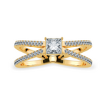 Load image into Gallery viewer, 0.50cts. Princess Cut Solitaire Diamond Split Shank 18K Yellow Gold Ring JL AU 1170Y-A   Jewelove.US
