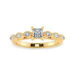 Load image into Gallery viewer, 0.20cts. Princess Cut Solitaire with Marquise Cut Diamond Accents 18K Yellow Gold Ring JL AU 2012Y-C   Jewelove.US
