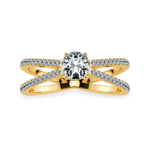 50-Pointer Solitaire Diamond Split Shank 18K Yellow Gold Ring JL AU 1169Y-A   Jewelove.US