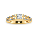 Load image into Gallery viewer, 0.50cts. Princess Cut Solitaire Diamond Split Shank 18K Yellow Gold Ring JL AU 1178Y-B   Jewelove.US
