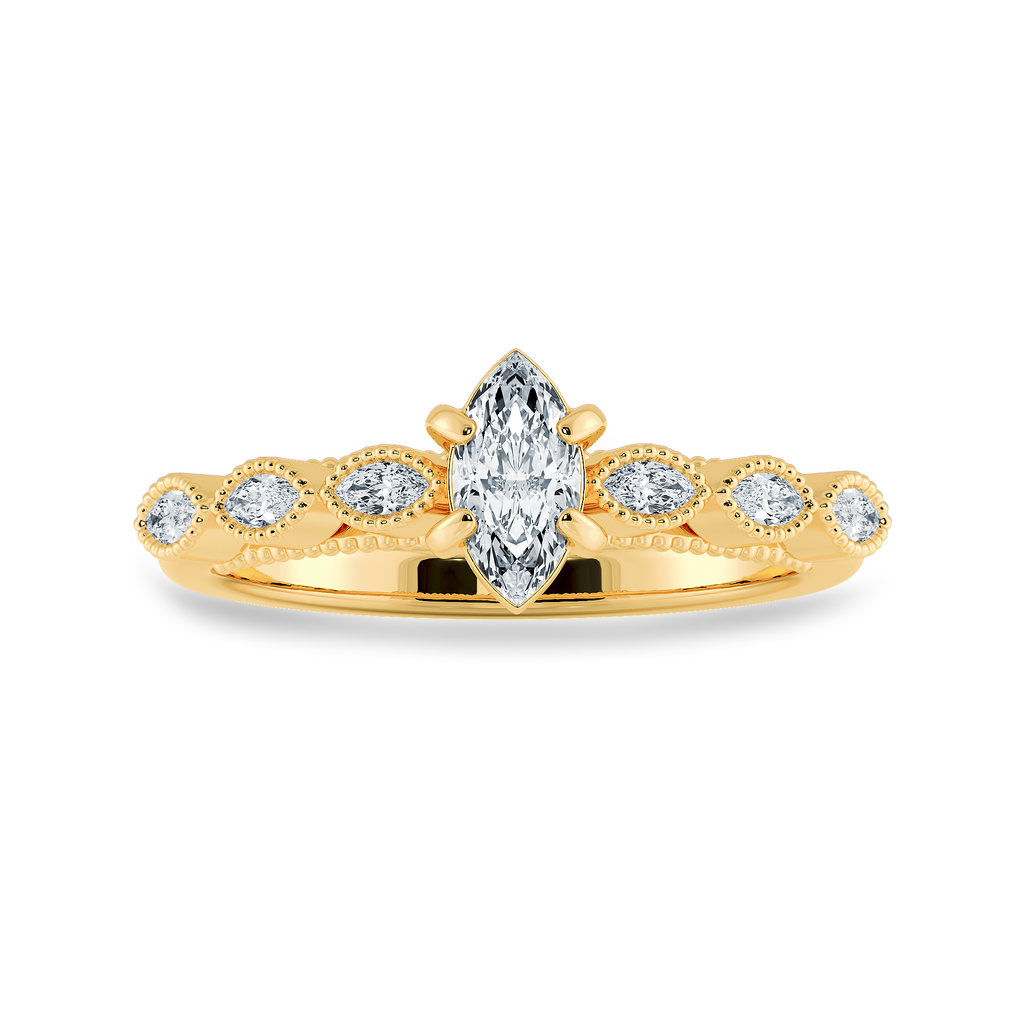 0.30ts. Marquise Cut Solitaire Diamond Accents 18K Yellow Gold Ring JL AU 2019Y   Jewelove.US