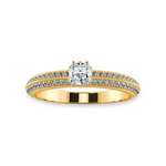 Load image into Gallery viewer, 0.50cts. Cushion Cut Solitaire Diamond Split Shank 18K Yellow Gold Ring JL AU 1187Y-A   Jewelove.US
