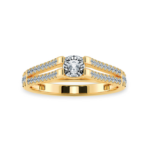 0.50cts. Cushion Cut Solitaire Diamond Split Shank 18K Yellow Gold Ring JL AU 1179Y-A   Jewelove.US