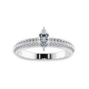 0.70cts Marquise Cut Solitaire Diamond Split Shank Platinum Ring JL PT 1192-B   Jewelove.US