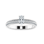 Load image into Gallery viewer, 0.70cts Oval Cut Solitaire Diamond Split Shank Platinum Ring JL PT 1190-B   Jewelove.US
