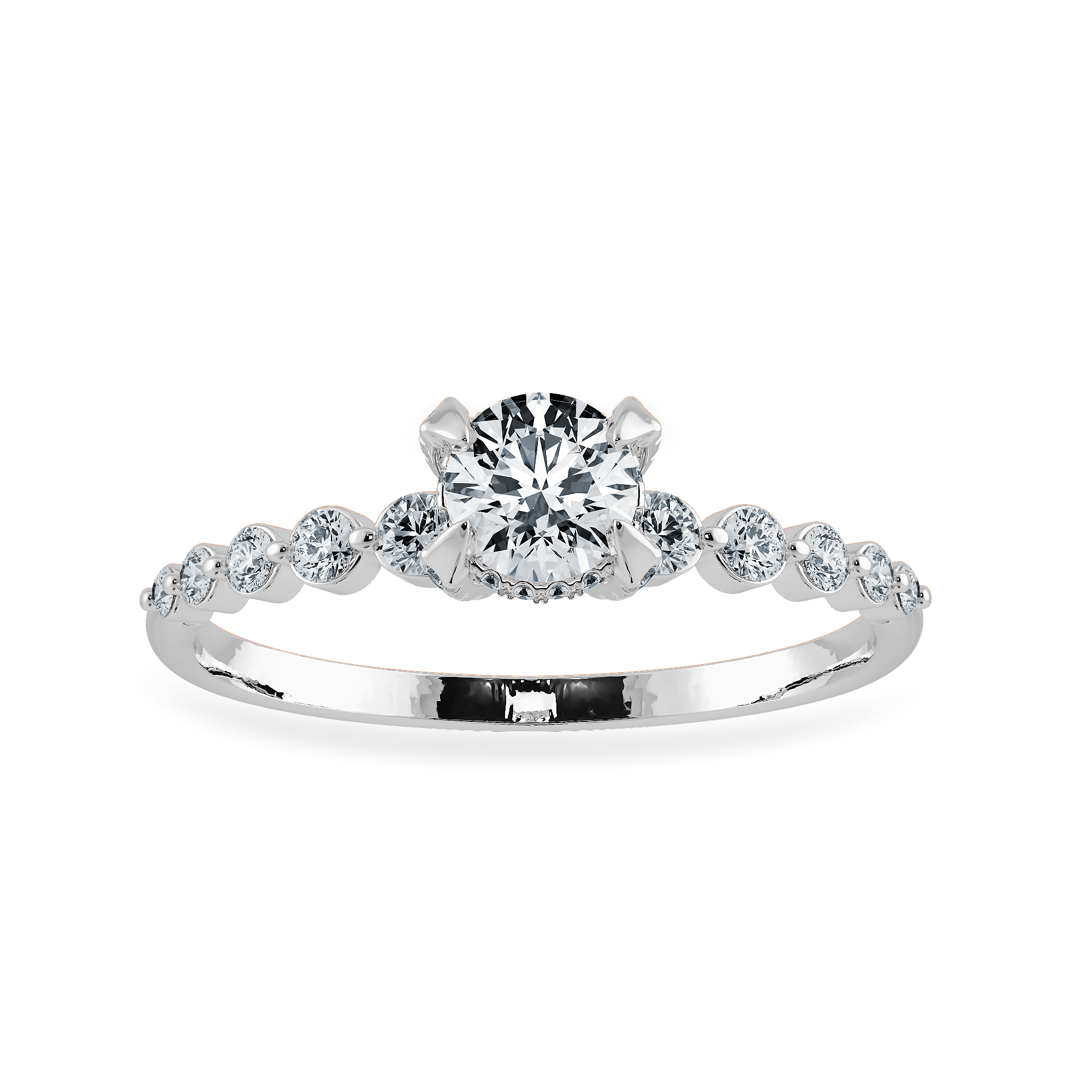 0.70cts Solitaire Diamond Accents Platinum Ring JL PT 1202-B   Jewelove.US