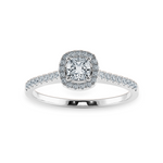 Load image into Gallery viewer, 0.30cts. Cushion Cut Solitaire Diamond Halo Shank Platinum Engagement Ring JL PT 1195-B   Jewelove.US
