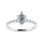Load image into Gallery viewer, 0.70cts Marquise Cut Solitaire Halo Diamond Accents Platinum Ring JL PT 2010-B   Jewelove.US
