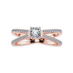 0.50cts. Cushion Cut Solitaire Diamond Split Shank 18K Rose Gold Ring JL AU 1171R-A   Jewelove.US