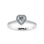 Load image into Gallery viewer, 0.50cts Heart Cut Solitaire Halo Diamond Shank Platinum Ring JL PT 1198-A   Jewelove.US
