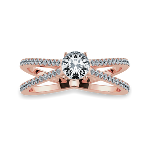 50-Pointer Solitaire Diamond Split Shank 18K Rose Gold Ring JL AU 1169R-A   Jewelove.US