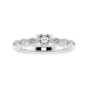 0.50cts Heart Cut Solitaire with Marquise Cut Diamond Accents Platinum Ring JL PT 2016-A   Jewelove.US