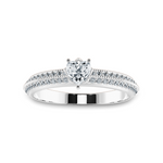 Load image into Gallery viewer, 0.50cts Heart Cut Solitaire Diamond Split Shank Platinum Ring JL PT 1189-A   Jewelove.US
