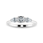 Load image into Gallery viewer, 0.50cts Solitaire with Pear Cut Diamond Accents Platinum Ring JL PT 2020-A   Jewelove.US
