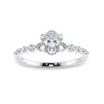 Load image into Gallery viewer, 0.50cts Oval Cut Solitaire Halo Diamond Accents Platinum Ring JL PT 2008-A   Jewelove.US

