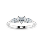 Load image into Gallery viewer, 0.30cts Heart Cut Solitaire with Pear Cut Diamond Accents Platinum Ring JL PT 1205   Jewelove.US
