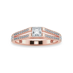 Load image into Gallery viewer, 0.70cts. Princess Cut Solitaire Diamond Split Shank 18K Rose Gold Ring JL AU 1178R-C   Jewelove.US
