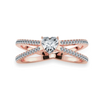 Load image into Gallery viewer, 50-Pointer Heart Cut Solitaire Diamond Split Shank 18K Rose Gold Ring JL AU 1173R-A   Jewelove.US
