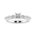 Load image into Gallery viewer, 0.20cts Princess Cut Solitaire with Marquise Diamond Accents Platinum Ring JL PT 2012-C   Jewelove.US
