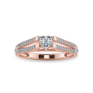 0.70cts. Heart Cut Solitaire Diamond Split Shank 18K Rose Gold Ring JL AU 1181R-B   Jewelove.US