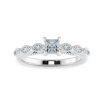 Load image into Gallery viewer, 0.70cts Princess Cut Solitaire with Marquise Diamond Accents Platinum Ring JL PT 2012-B   Jewelove.US
