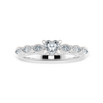 Load image into Gallery viewer, 0.70cts Heart Cut Solitaire with Marquise Cut Diamond Accents Platinum Ring JL PT 2016-B   Jewelove.US
