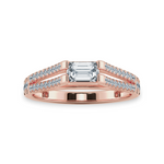 Load image into Gallery viewer, 0.50cts. Emerald Cut Solitaire Diamond Split Shank 18K Rose Gold Solitaire Ring JL AU 1180R-A   Jewelove.US
