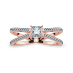 Load image into Gallery viewer, 0.50cts. Princess Cut Solitaire Diamond Split Shank 18K Rose Gold Ring JL AU 1170R-A   Jewelove.US
