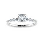 Load image into Gallery viewer, 0.50cts. Cushion Cut Solitaire Halo Diamond Accents Platinum Engagement Ring JL PT 2005-A   Jewelove.US
