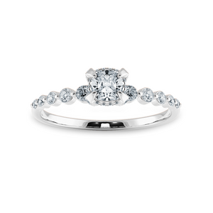 0.50cts. Cushion Cut Solitaire Halo Diamond Accents Platinum Engagement Ring JL PT 2005-A   Jewelove.US