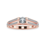 Load image into Gallery viewer, 0.50cts. Cushion Cut Solitaire Diamond Split Shank 18K Rose Gold Ring JL AU 1179R-A   Jewelove.US
