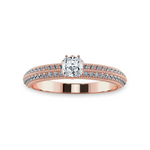 Load image into Gallery viewer, 0.50cts. Cushion Cut Solitaire Diamond Split Shank 18K Rose Gold Ring JL AU 1187R-A   Jewelove.US

