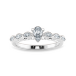 Load image into Gallery viewer, 0.30cts Pear Cut Solitaire with Marquise Cut Diamond Accents Platinum Ring JL PT 2018   Jewelove.US
