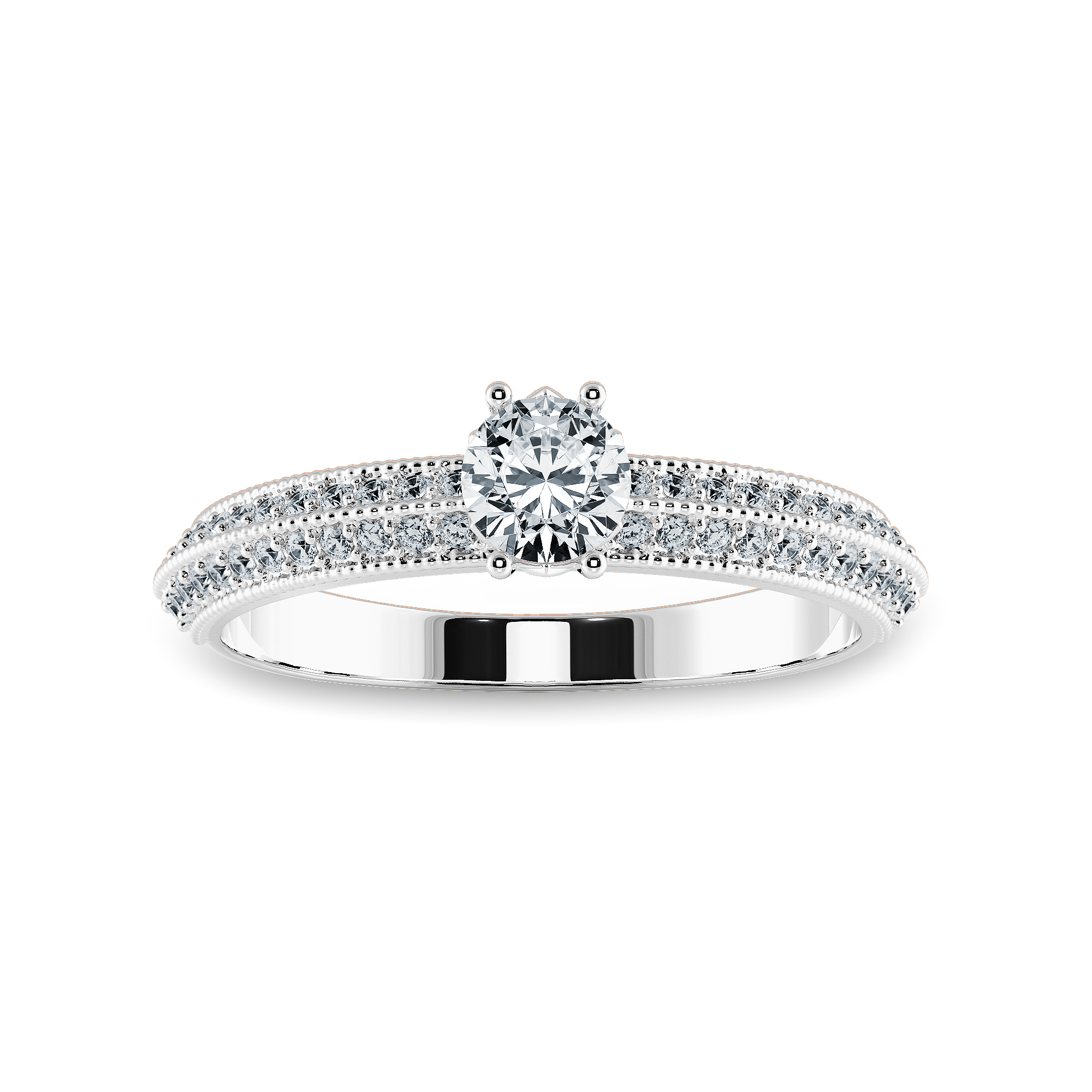 0.70cts Solitaire Diamond Split Shank Platinum Ring JL PT 1185-B   Jewelove.US