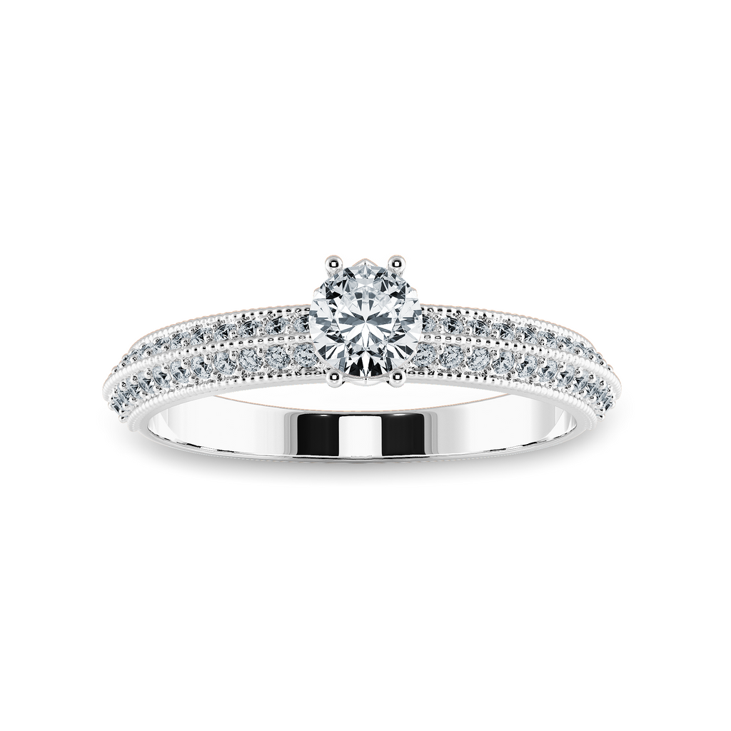 0.70cts Solitaire Diamond Split Shank Platinum Ring JL PT 1185-B   Jewelove.US