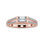 Load image into Gallery viewer, 0.30cts. Emerald Cut Solitaire Diamond Split Shank 18K Rose Gold Ring JL AU 1180R   Jewelove.US
