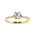 Load image into Gallery viewer, 0.50cts. Emerald Cut Solitaire Halo Diamond Accents 18K Yellow Gold Ring JL AU 2006Y-A   Jewelove.US
